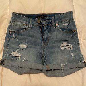 High waisted jean shorts
